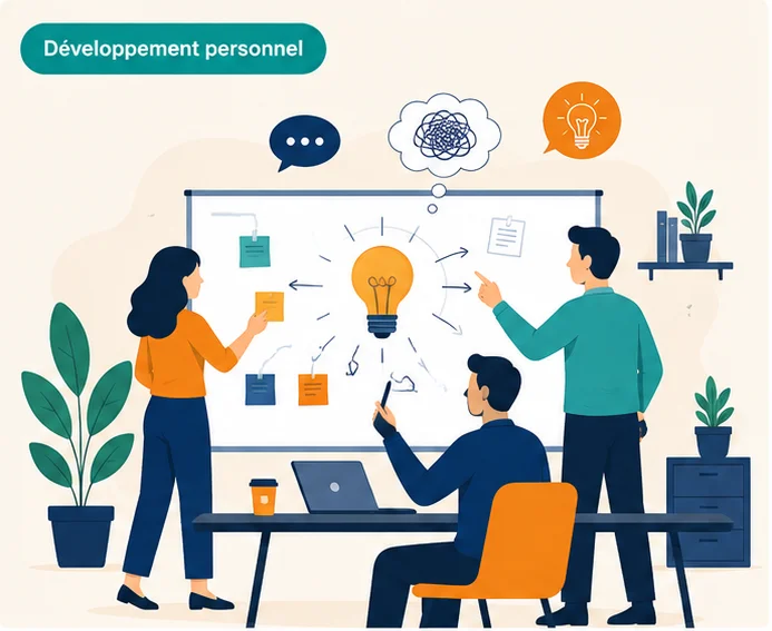 Équipe en session de brainstorming, techniques créatives 2026