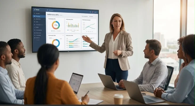 Formation développement commercial et CRM : formatrice animant un atelier d'équipe