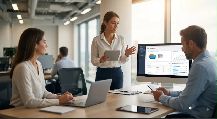 Formation leadership commercial et animation des équipes : formatrice devant son équipe