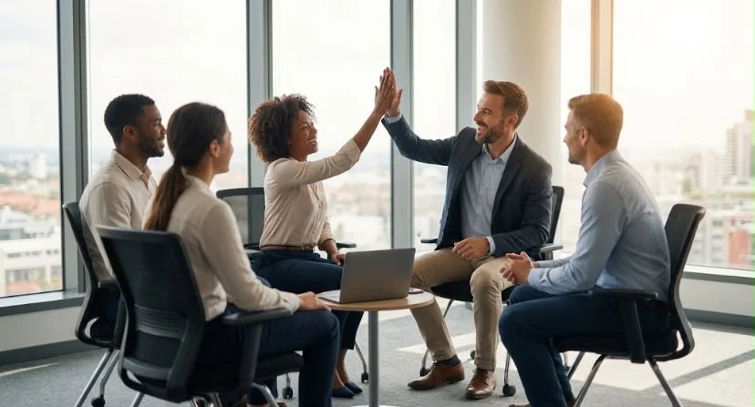 Formation management commercial et KPI : manager animant une réunion d'équipe