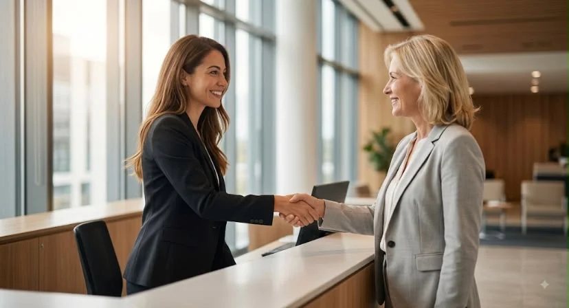 Formation management d'équipe commerciale : deux collègues consultant une tablette