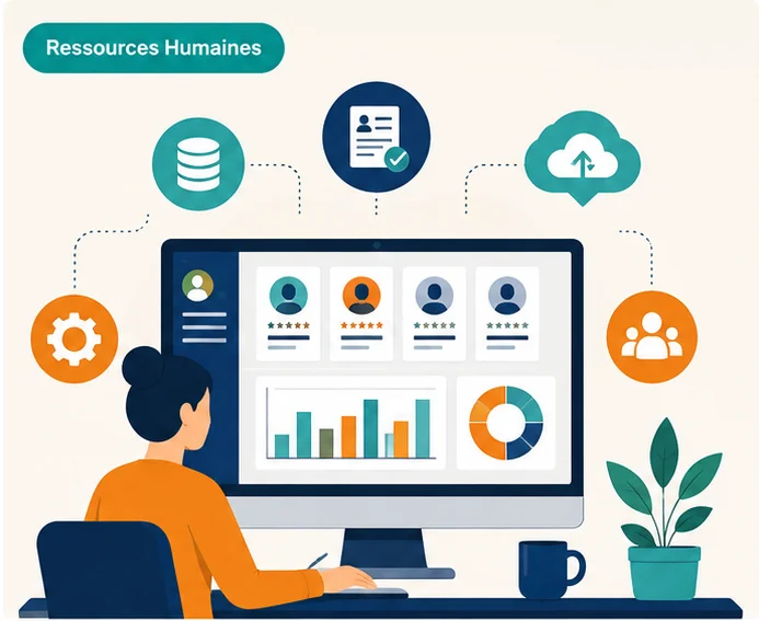 Professionnelle RH consultant un tableau de bord SIRH au Maroc